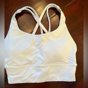 Lululemon Energy Longline Bra, Medium Support, White, Size 2